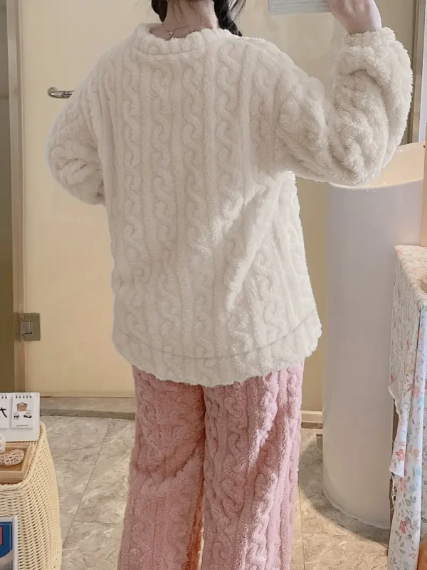 ⁦Ensemble pyjama épais en polaire⁩ - الصورة ⁦2⁩