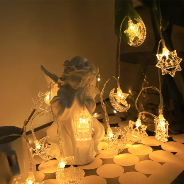 عملمجموعة إضاءة LED لربيع رمضان، مصابيح بلاستيكية