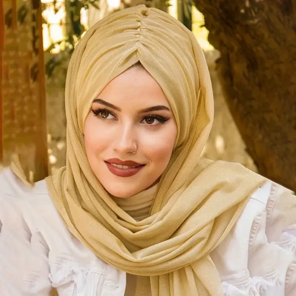 ⁦1pc Élégant Foulard Hijab en⁩ - الصورة ⁦3⁩