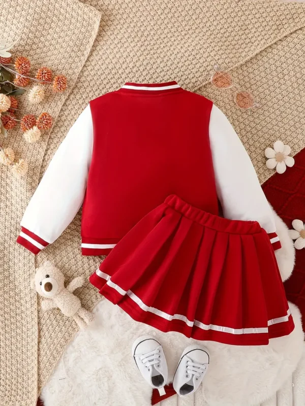 ⁦Style Preppy Filles 2pcs BABY GIRL⁩ - الصورة ⁦6⁩